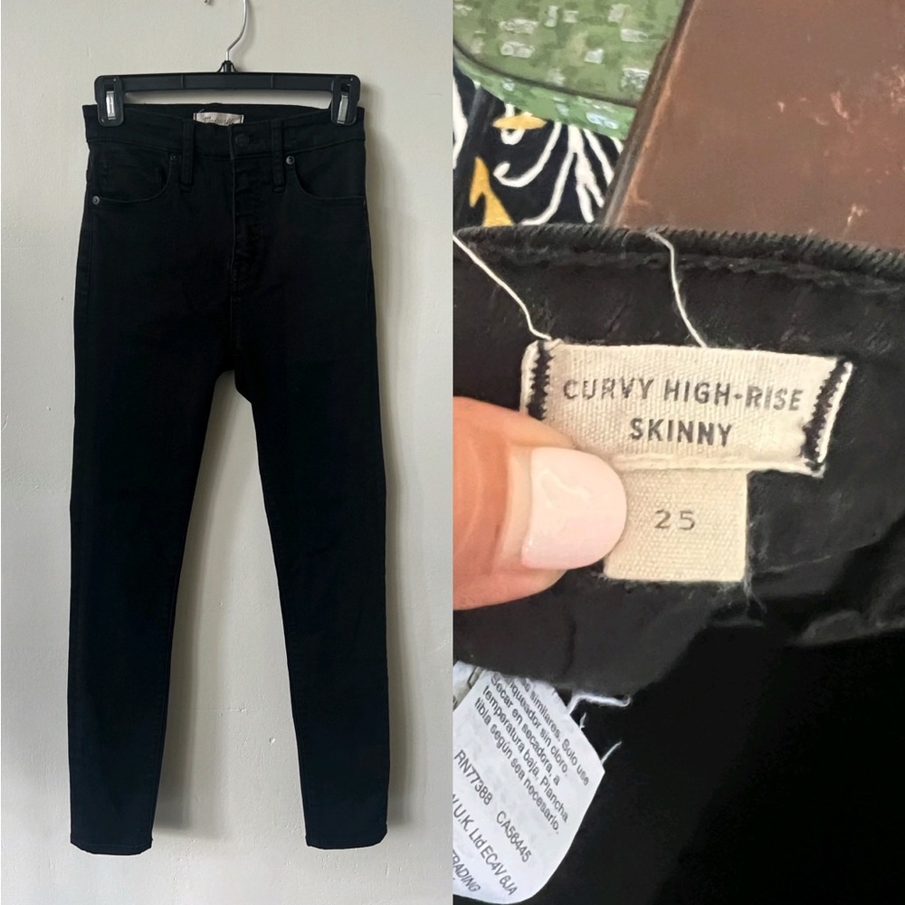 Madewell Curvy High Rise Black Skinny Jeans Size 25